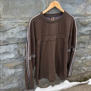 Vintage Y2K brown XG Striped Sweater XXL Surf 2000s Skate Grunge